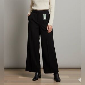 NWT Willit Black Wide Leg Trousers High Rise Size Large